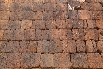 Ancient stone wall at Wat Phu Temple, Laos