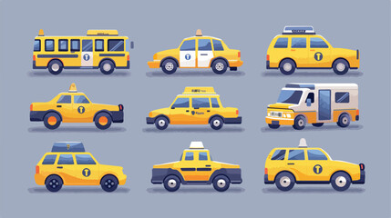 Illustration of taxi icons transport industry vector