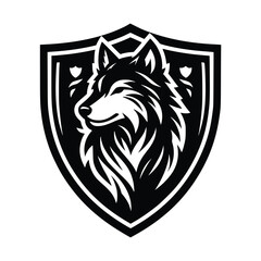 wolf head face logo vector illustration minimalist design template. also can use for t- shirt, emblem, tattoo and more