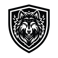 wolf head face logo vector illustration minimalist design template. also can use for t- shirt, emblem, tattoo and more