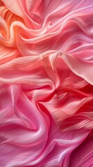 Obraz premium Mesmerizing Pink Silk Fabric Waves - Abstract Textile Art Background