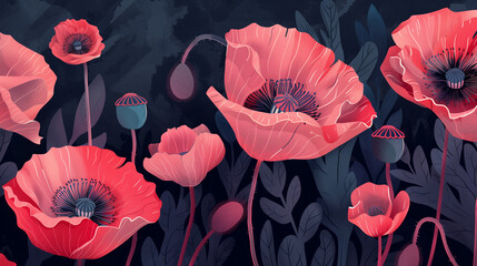 Red Poppy Illustration: A Vibrant Floral Tribute