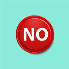 No icon 3D illustration red color