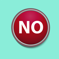 No icon 3D illustration red color