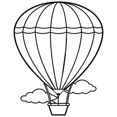 Hot air balloon outline illustration digital coloring book page line art drawing