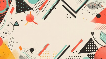 A vibrant abstract background with geometric shapes and dynamic patterns