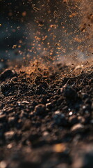 Closeup of brown soil and dirt as a symbol for agriculture and gardening