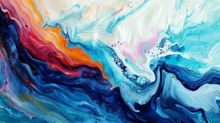 A vibrant dance of colors in fluid artistry
