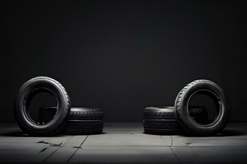 Rubber tires poster with copy space.