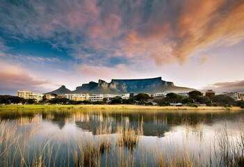 A view of Table Mountain in South Africa