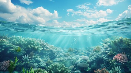 the concept of World Ocean Day. Beautiful nature landscape. World Water Day.