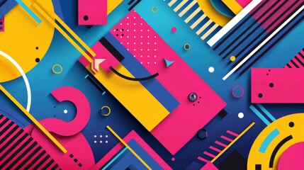 Colorful abstract geometric design with dynamic shapes and patterns