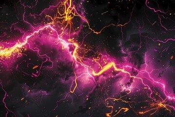 Obraz premium Abstract lightning background, power energy concept, Generative AI illustrations.