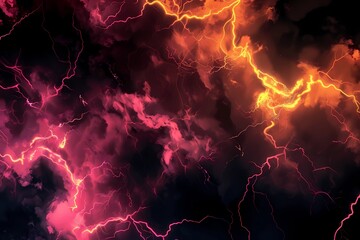 Abstract lightning on a dark background, Generative AI illustrations.