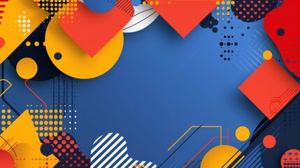 Obraz premium Vibrant abstract geometric background with dynamic shapes and dots