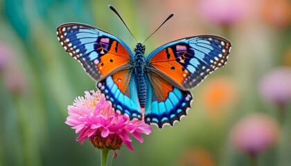 Naklejka premium butterfly on flower