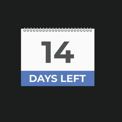 14 days to go countdown template. 14 day Countdown left days banner design. 14 Days left countdown timer
