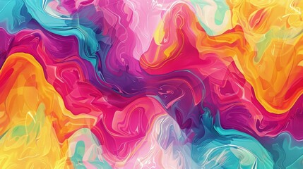 Vibrant swirls of color blend in abstract harmony