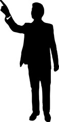 Fototapeta premium Silhouette of a man pointing at something in the sky
