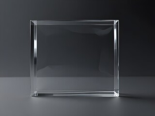 a clear square glass cube