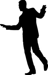 Silhouette of a man enjoying a party