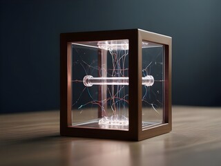 a clear square glass cube