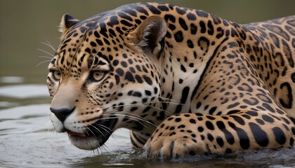A Jaguar With Its Powerful Muscles Rippling Beneat  3