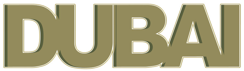 Dubai concept logo, creative text design, Illustration