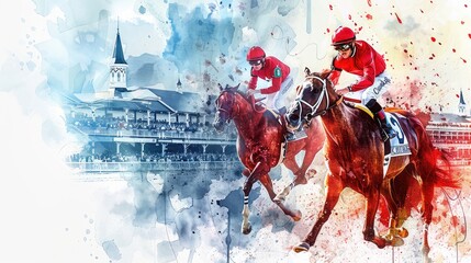 Greeting Card and Banner Design for Social Media or Educational Purpose of National Kentucky Oaks Race Day Background