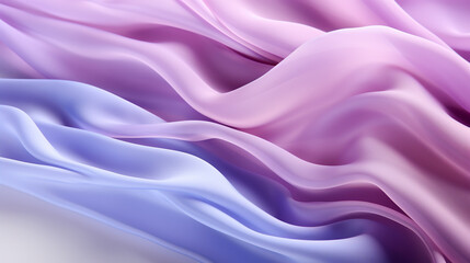 Obraz premium Minimal elegant interior of gallery with flowing silk curtain on wall, abstract delicate background.