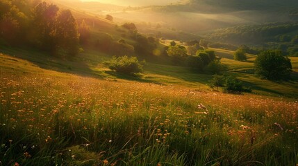 Obraz premium Portrait illustration landscape Spring