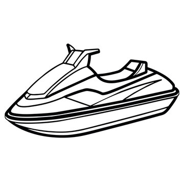 recommend clip art: Jet ski outline illustration digital coloring book page line art drawing