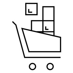 Shopping cart vector icon, 