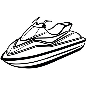 recommend clip art: Jet ski outline illustration digital coloring book page line art drawing