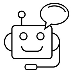 Chatbot icon isolated on white background.