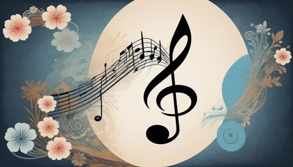 digital painting A music note icon representing au (5)