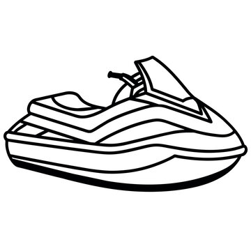 recommend clip art: Jet ski outline illustration digital coloring book page line art drawing