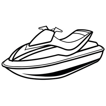 recommend clip art: Jet ski outline illustration digital coloring book page line art drawing
