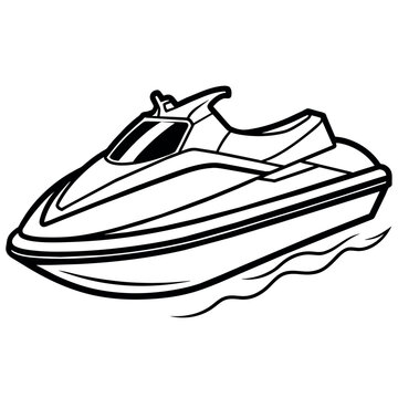 recommend clip art: Jet ski outline illustration digital coloring book page line art drawing