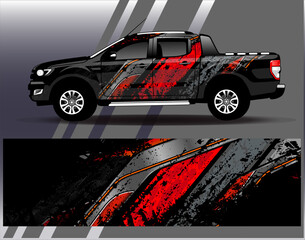 Car wrap design vector.Graphic abstract stripe racing background designs for vehicle, rally, race, adventure and car racing liverY