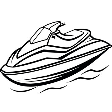 recommend clip art: Jet ski outline illustration digital coloring book page line art drawing