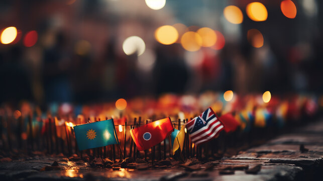 Abstract background with flags of the Commonwealth of Nations (CIS), countries flags. Commonwealth Day card
