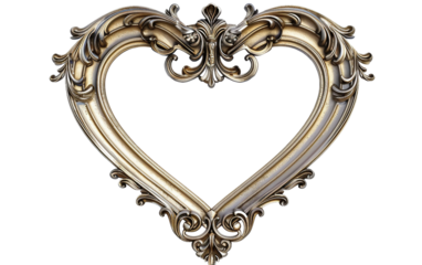 Heart Frame for Cherished Memories Isolated on Transparent Background PNG.
