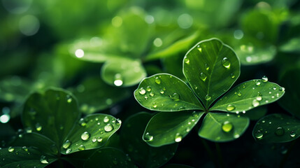 Abstract St Patrick's day background decorated with shamrocks