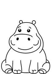 Naklejka premium hippopotamus cartoon isolated on white