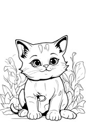 Kitten line art 