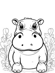 Fototapeta premium hippopotamus cartoon isolated on white