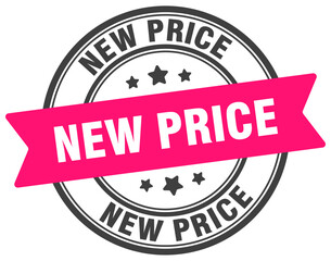 Fototapeta premium new price stamp. new price label on transparent background. round sign