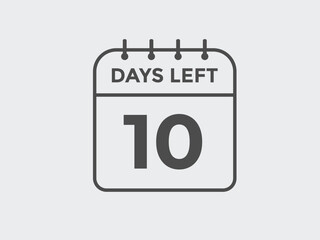 10 days to go countdown template. 10 day Countdown left days banner design. 10 Days left countdown timer
