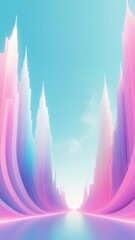 Abstract futuristic background. 3D rendering, 3D illustration. Gradient mesh.